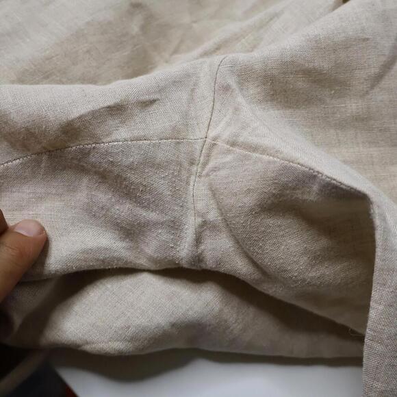 Eileen Fisher 100% Organic Linen Beige Pull On Pants XL Lagenlook High Rise Crop - Picture 7 of 9